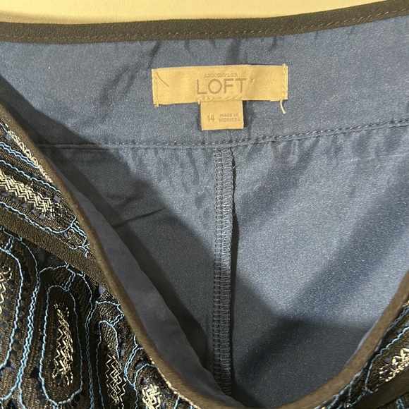 LOFT ANN TYLOR LACE MINI SKIRT BLACK SILVE SPARKLY AND BLACK in size 14 - Picture 6 of 8